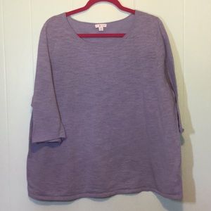 J. Jill - 2X Lavender Light Sweater 3/4 Sleeve